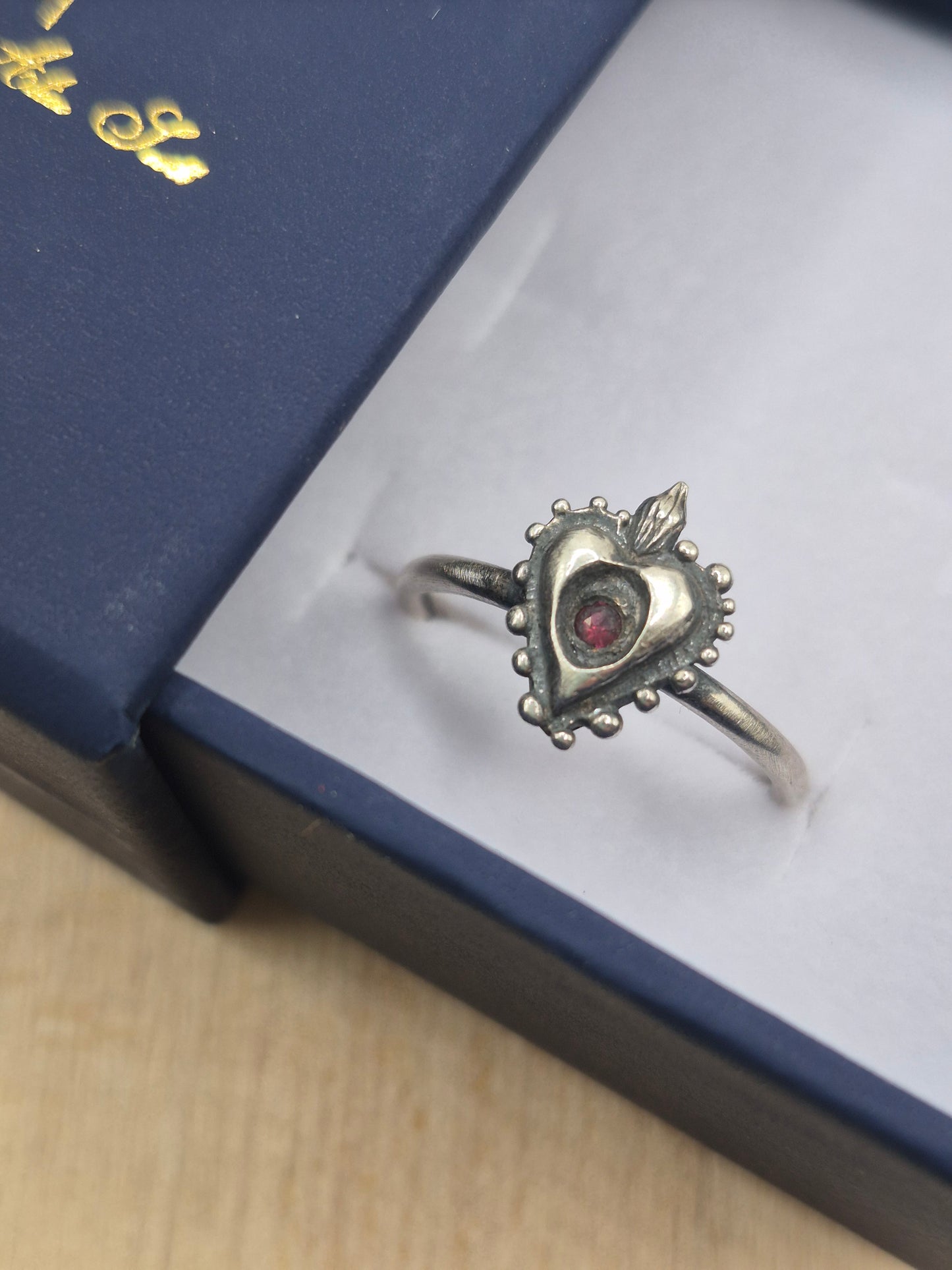 Sacred Heart Ruby Ring