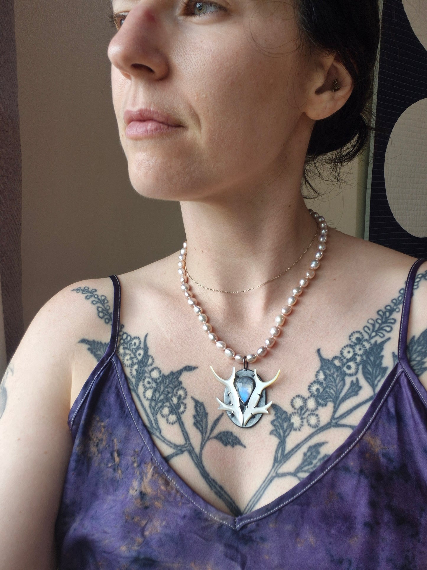 Moonlit Antler Necklace