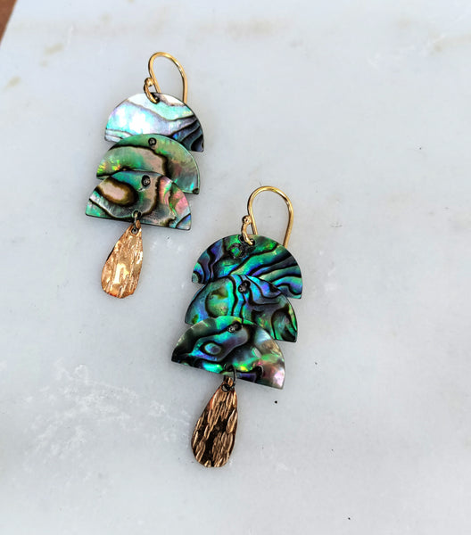 Abalone Half Moon Earrings