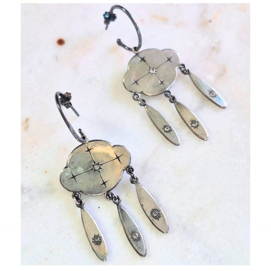 One of a Kind Topaz Cloud Earrings