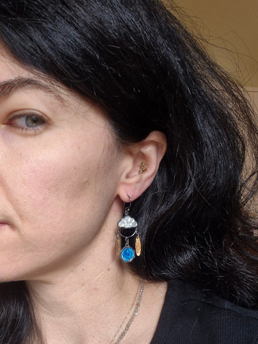 Virgin Mary Cloud Talisman Earrings