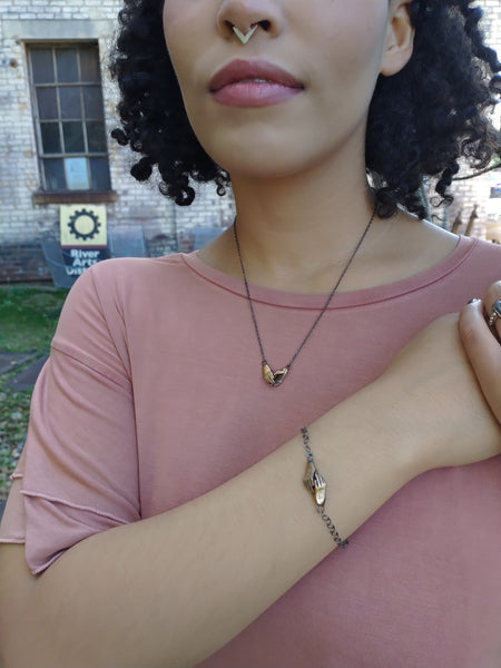 Handmade Bronze Holding Hands Bracelet