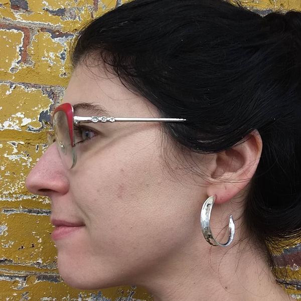 Handmade Hammered Hoop Earrings