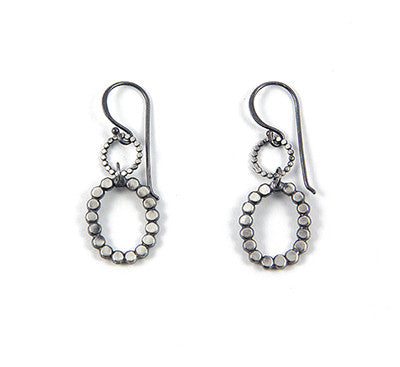 Handmade Silver Big Dot Little Dot Earrings