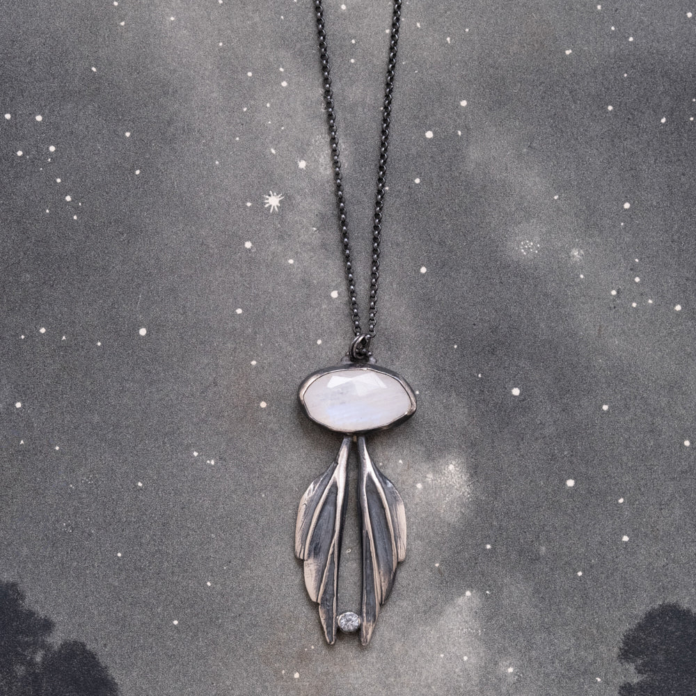 Moonstone Peaceful Wing Necklace