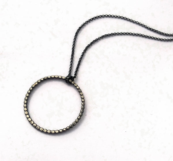 Handmade Sterling Silver Dotted Circle Necklace